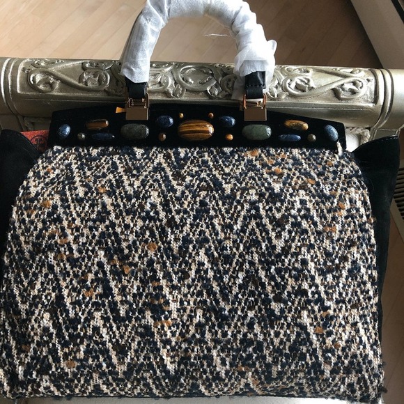 NWT Tory Burch Attersee Chevron Satchel - Picture 5 of 13